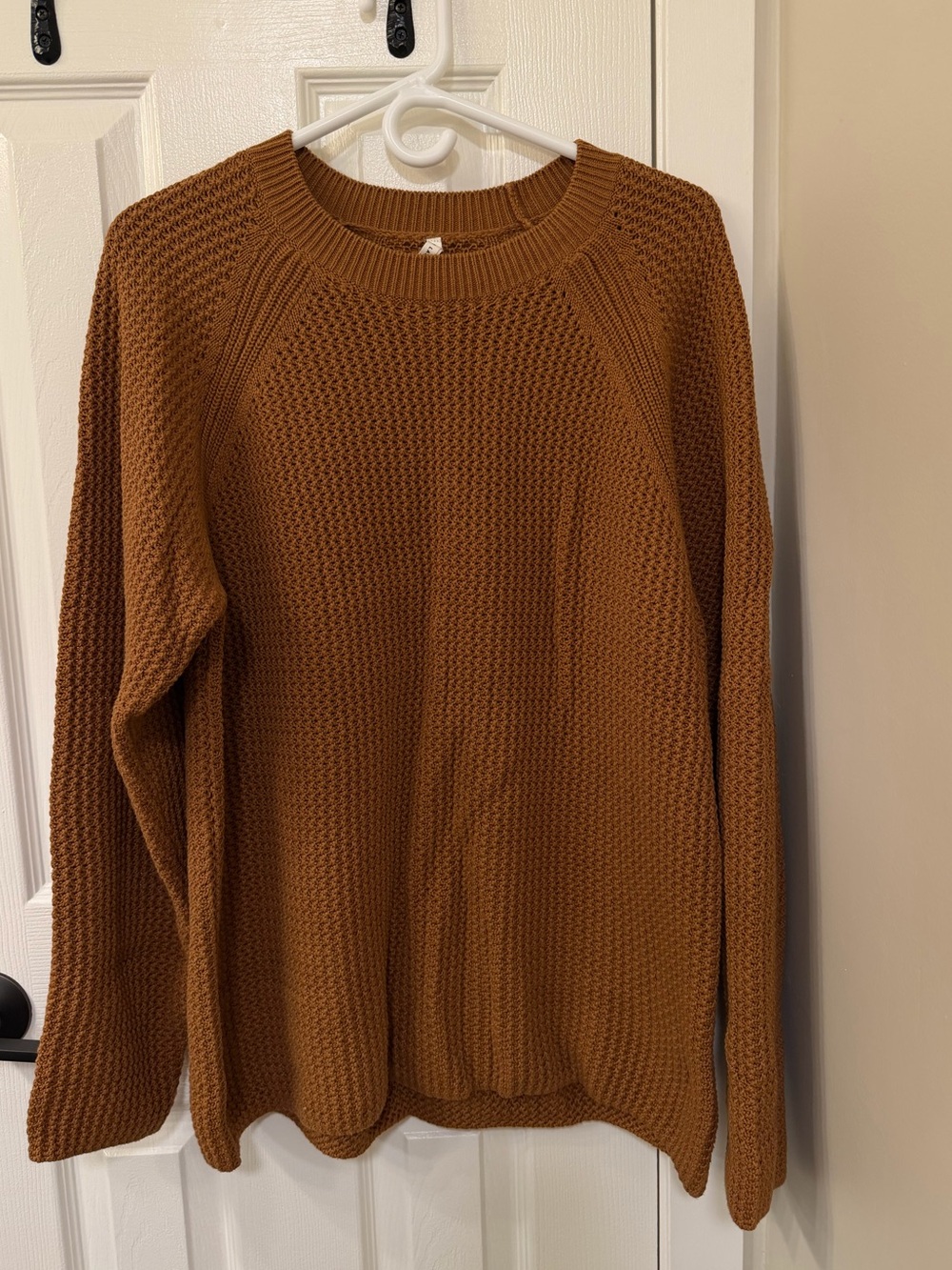 Cozy Oakley Raglan Sweater in Caramel Brown